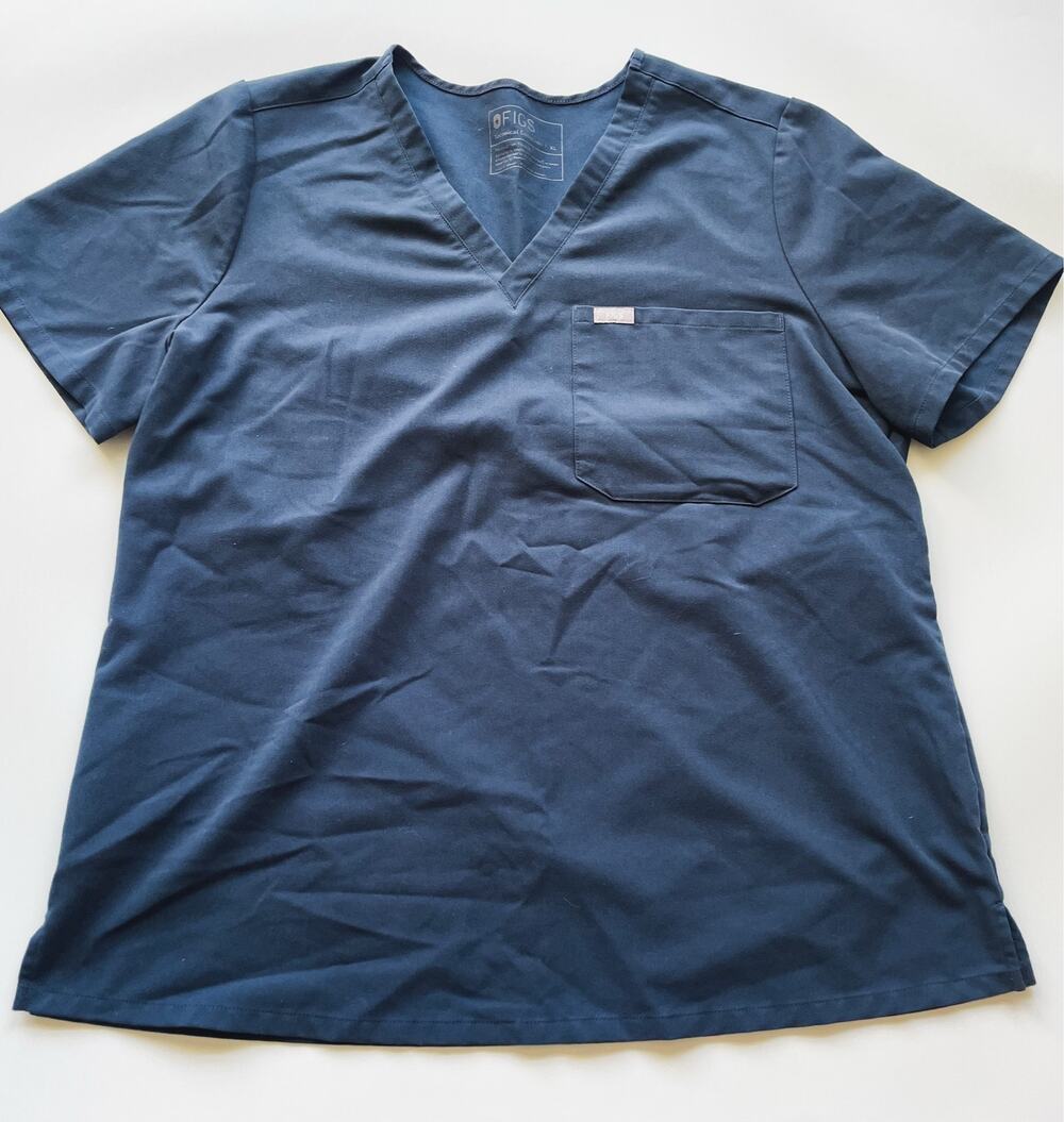 FIGS Technical Collection Navy Blue Short Sleeve Scrub Top Size XL